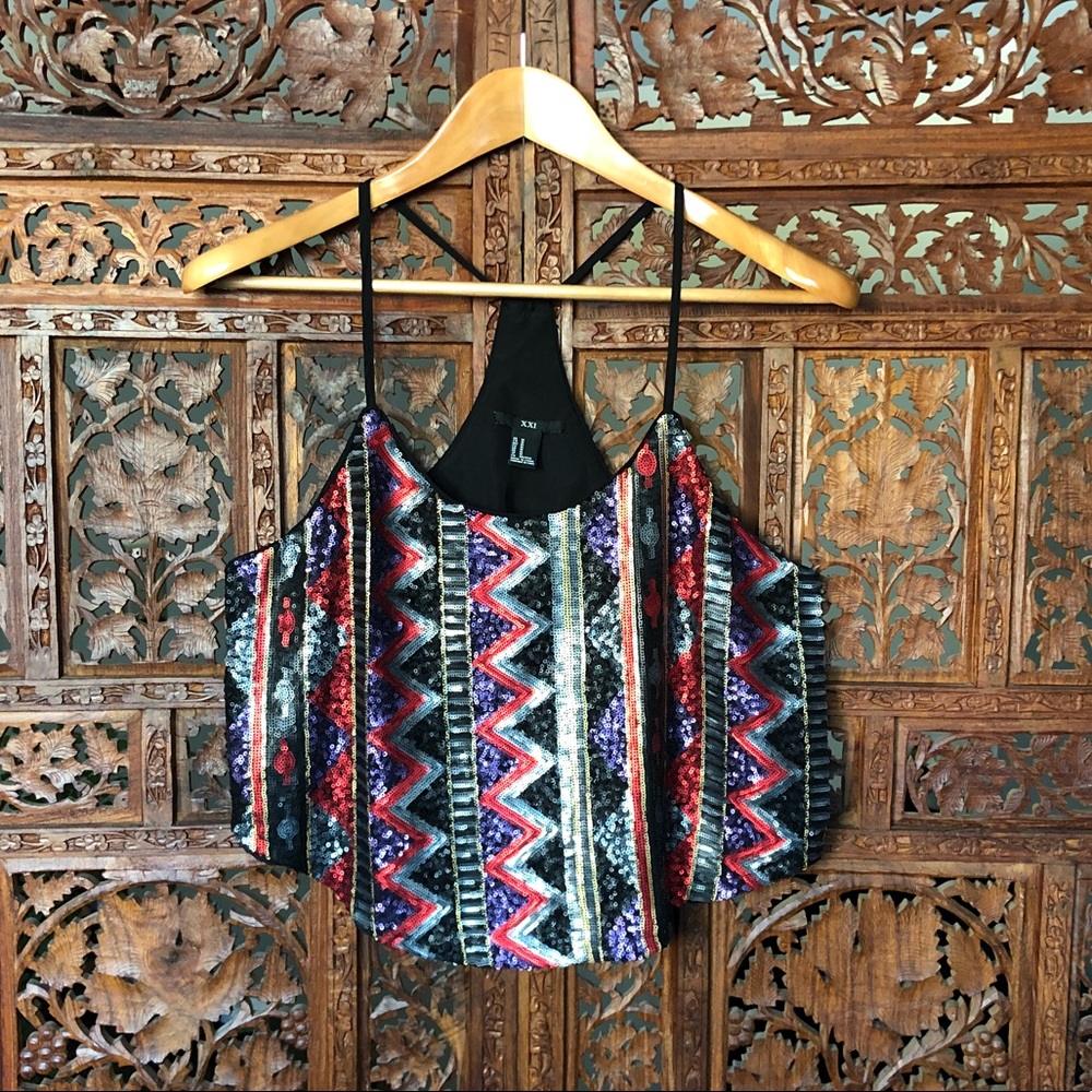 Forever 21 - Sequined Crop Tank Top